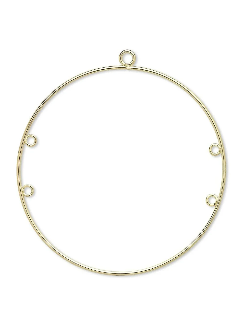 10 Gold 14K Plated Earring Beading Hoops Findings 4 Loops Large 50mm Add a Bead